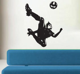 מדבקת קיר - שחקן כדורגל באויר 