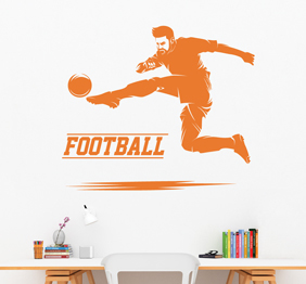 מדבקת קיר - שחקן כדורגל בבעיטה - EXTREME