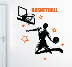 מדבקת קיר - כדורסל