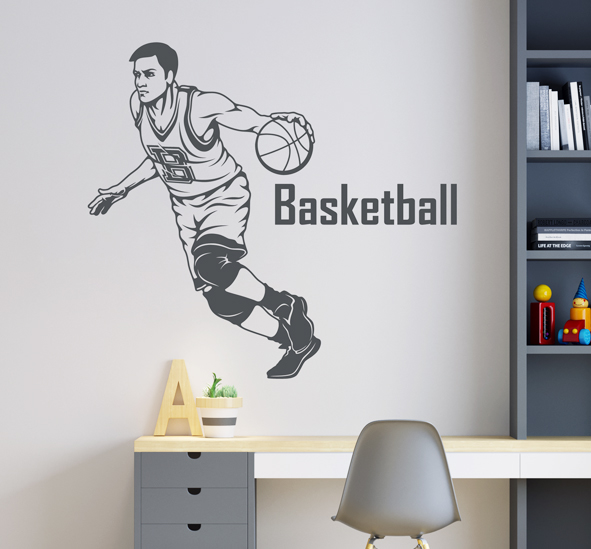 מדבקת קיר - שחקן כדורסל תוקף - 2025