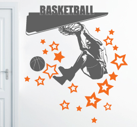 מדבקת קיר - כדורסל