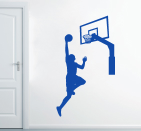 מדבקת קיר - שחקן כדורסל באויר