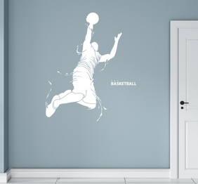 מדבקת קיר - שחקן כדורסל מניף כדור 2025