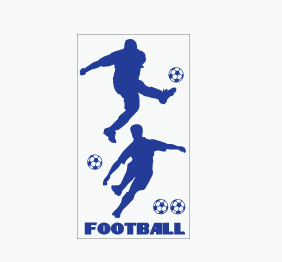 מדבקות קיר - שחקני כדורגל בתפזורת