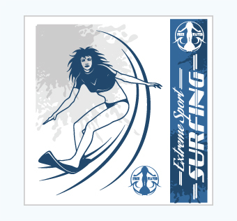 מדבקת קיר - פוסטר וניל - גולשת - EXTREME SPORT SURFING 