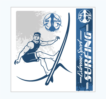 מדבקת קיר - פוסטר וניל - גולש - EXTREME SPORT SURFING  