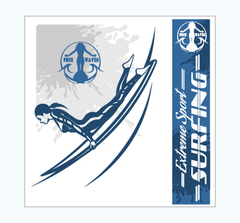 מדבקת קיר - פוסטר וניל - גולשת - EXTREME SPORT SURFING