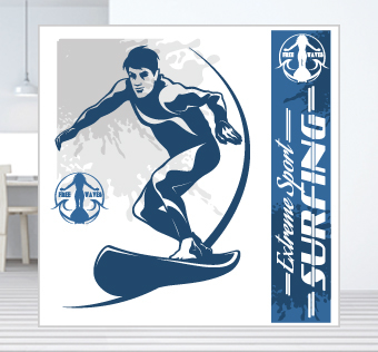 מדבקת קיר - פוסטר וניל - גולש - EXTREME SPORT SURFING