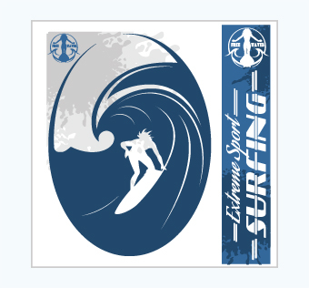מדבקת קיר - פוסטר וניל - גולש - EXTREME SPORT SURFING