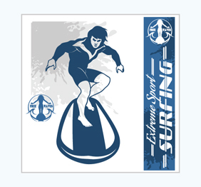 מדבקת קיר - פוסטר וניל - גולש - EXTREME SPORT SURFING