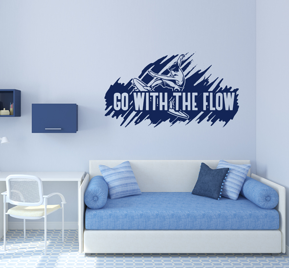 מדבקת קיר - GO WITH THE FLOW