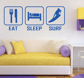 מדבקת קיר - גלישה בחלקים