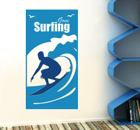 מדבקת קיר : גולש על הגל