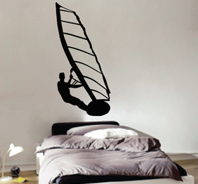 מדבקת קיר - גלשן רוח וגולש