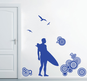 מדבקת קיר - גולש וגלשן