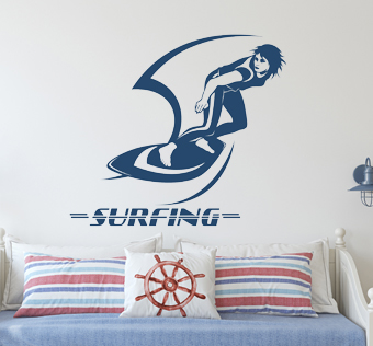 מדבקת קיר גולשת - SURFING