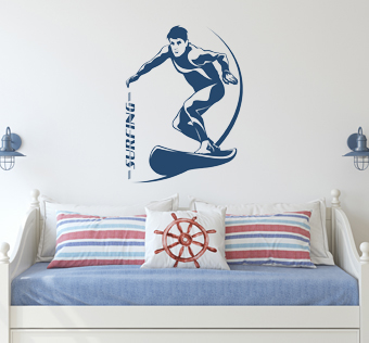 מדבקת קיר גולש - SURFING