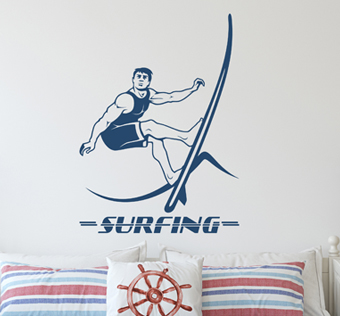 מדבקת קיר גולש - SURFING