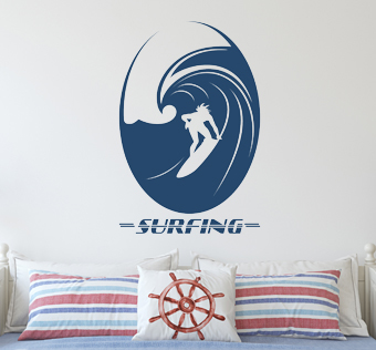 מדבקת קיר גולש - SURFING