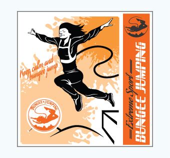 מדבקת קיר - פוסטר וניל - קפיצת בנגי - EXTREME SPORT BUNGEE