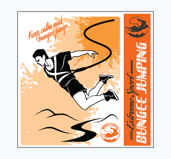 מדבקת קיר - פוסטר וניל - קפיצת בנגי - EXTREME SPORT BUNGEE