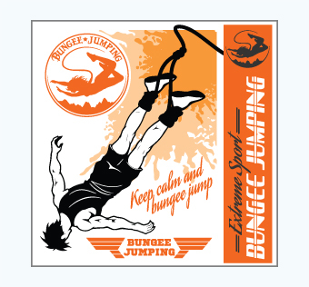 מדבקת קיר - פוסטר וניל - קפיצת בנגי - EXTREME SPORT BUNGEE