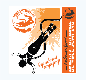 מדבקת קיר - פוסטר וניל - קפיצת בנגי - EXTREME SPORT BUNGEE