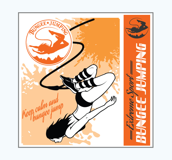 מדבקת קיר - פוסטר וניל - קפיצת בנגי - EXTREME SPORT BUNGEE
