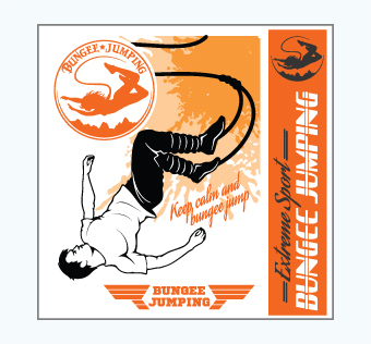 מדבקת קיר - פוסטר וניל - קפיצת בנגי - EXTREME SPORT BUNGEE