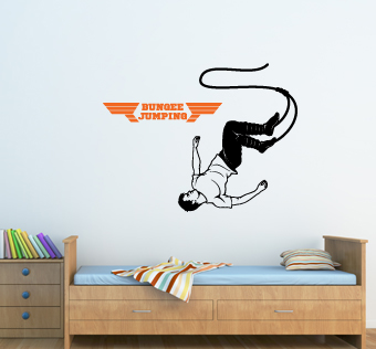 מדבקת קיר - קפיצת בנגי - BUNGEE