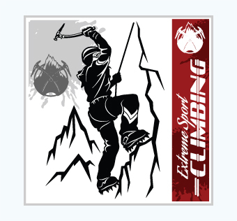 מדבקת קיר - פוסטר וניל - טיפוס הרים - EXTREME SPORT CLIMBING