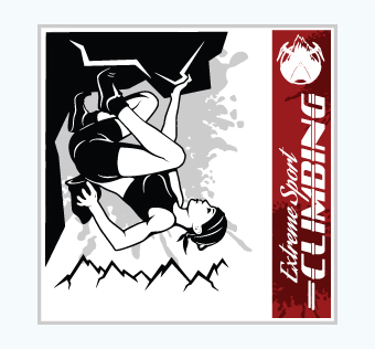 מדבקת קיר - פוסטר וניל - טיפוס הרים - EXTREME SPORT CLIMBING