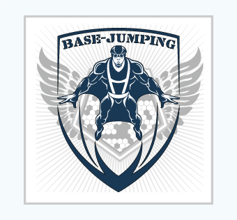 מדבקת קיר - פוסטר וניל - קפיצת בסיס - EXTREME SPORT BASE JUMPING