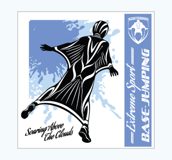 מדבקת קיר - פוסטר וניל - קפיצת בסיס - EXTREME SPORT BASE JUMPING