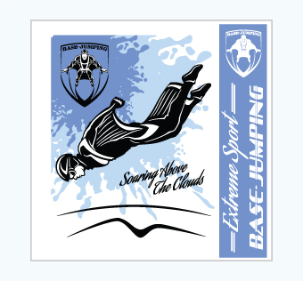 מדבקת קיר - פוסטר וניל - קפיצת בסיס - EXTREME SPORT BASE JUMPING