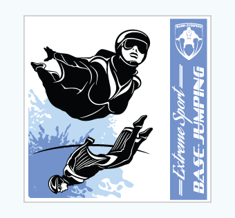 מדבקת קיר - פוסטר וניל - קפיצת בסיס - EXTREME SPORT BASE JUMPING
