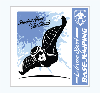 מדבקת קיר - פוסטר וניל - קפיצת בסיס - EXTREME SPORT BASE JUMPING