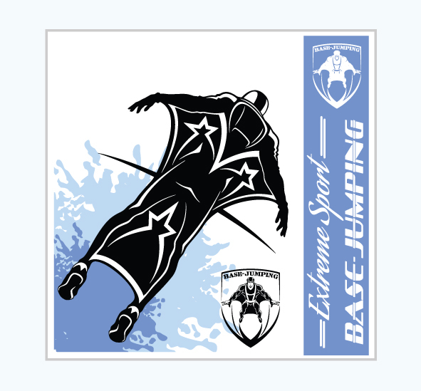 מדבקת קיר - פוסטר וניל - קפיצת בסיס - EXTREME SPORT BASE JUMPING