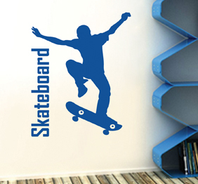 מדבקת קיר - גולש סקייטבורד באויר