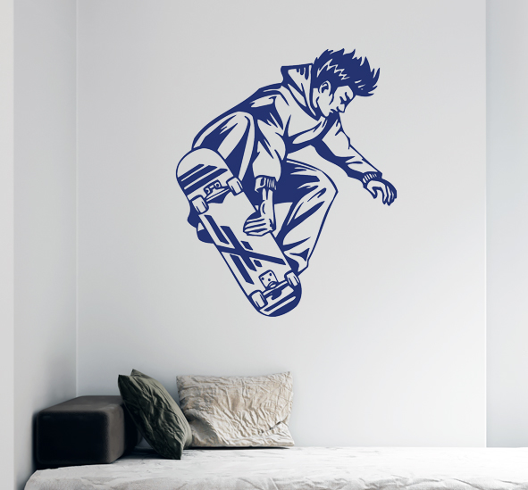 מדבקת קיר - גולש סקייטבורד באויר