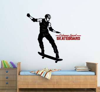 מדבקת קיר - גולש סקייטבורד - SKATEBOARD