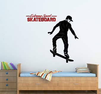 מדבקת קיר - גולש סקייטבורד  - SKATEBOARD