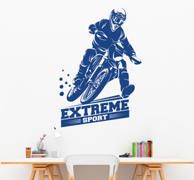 מדבקת קיר - אופנוע בהחלקה - EXTREME