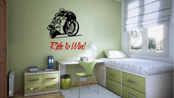 מדבקת קיר - אופנוע כבד