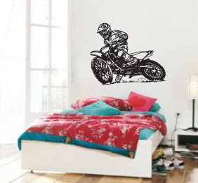 מדבקת קיר - אופנוע שטח