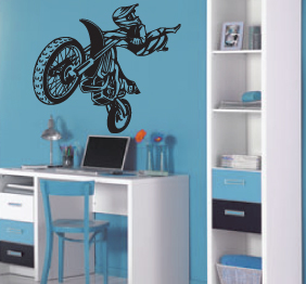 מדבקת קיר - אופנוען באויר