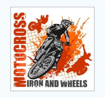 מדבקת קיר - הדפסת טפט וניל - אופנוע MOTOCROSS