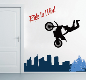 מדבקת קיר - אופנוע - פעלולן