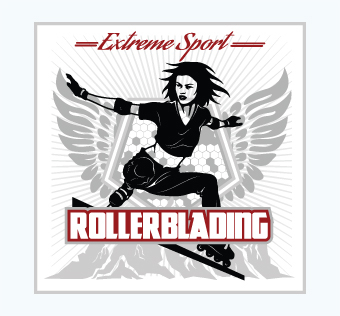 מדבקת קיר - פוסטר וניל - רולרבליידס - EXTREME SPORT ROLLERBLADING