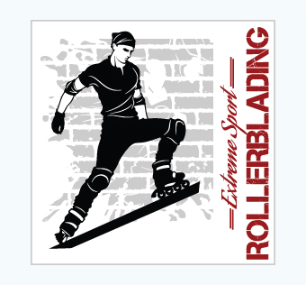 מדבקת קיר - פוסטר וניל - רולרבליידס - EXTREME SPORT ROLLERBLADING,מדבקות קיר ספורט,מדבקות קיר רולרבליידס